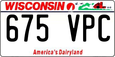 WI license plate 675VPC
