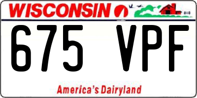 WI license plate 675VPF