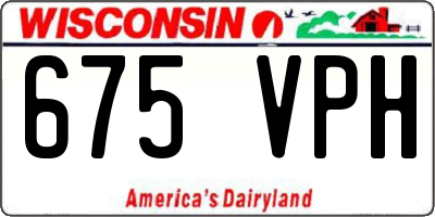 WI license plate 675VPH