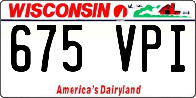 WI license plate 675VPI