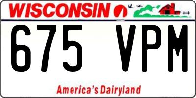 WI license plate 675VPM