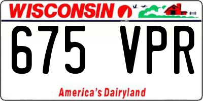 WI license plate 675VPR