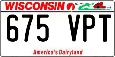 WI license plate 675VPT