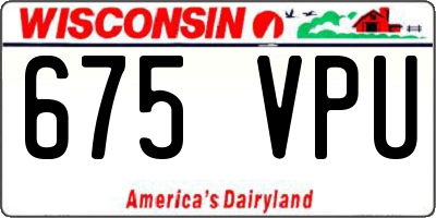 WI license plate 675VPU