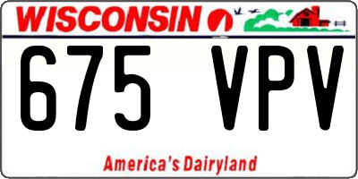 WI license plate 675VPV