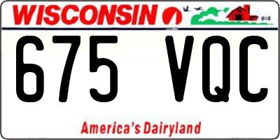 WI license plate 675VQC