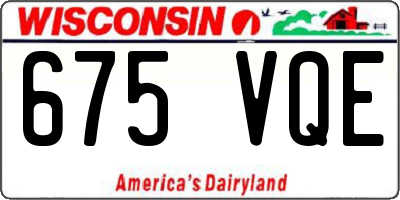 WI license plate 675VQE