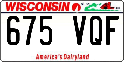WI license plate 675VQF
