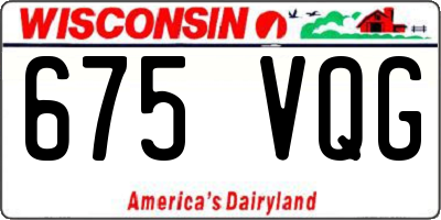 WI license plate 675VQG