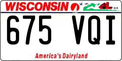 WI license plate 675VQI