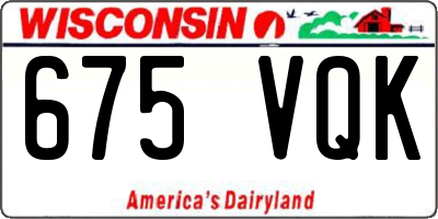 WI license plate 675VQK