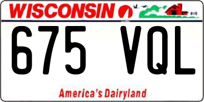 WI license plate 675VQL