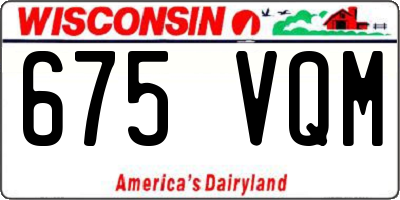 WI license plate 675VQM