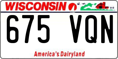 WI license plate 675VQN