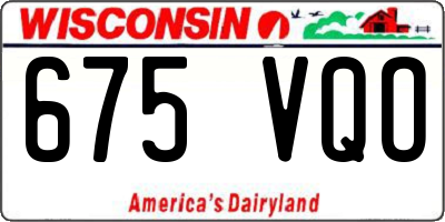 WI license plate 675VQO