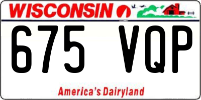 WI license plate 675VQP