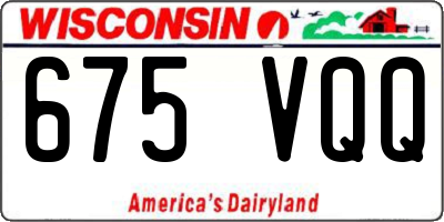 WI license plate 675VQQ