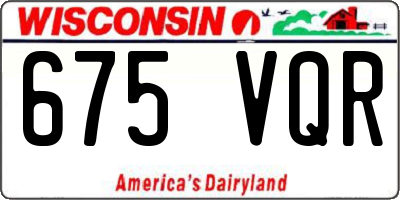WI license plate 675VQR