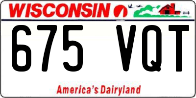 WI license plate 675VQT