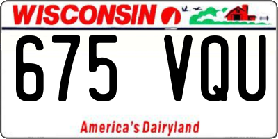 WI license plate 675VQU