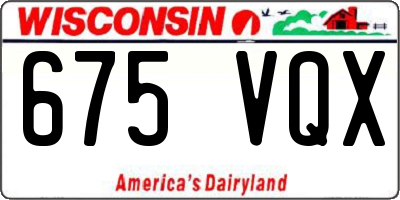 WI license plate 675VQX