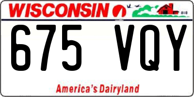 WI license plate 675VQY
