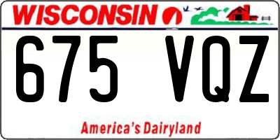 WI license plate 675VQZ