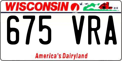 WI license plate 675VRA