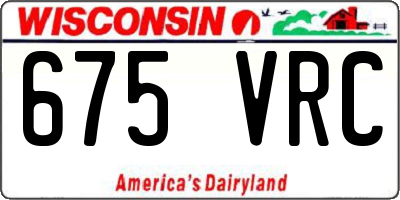 WI license plate 675VRC