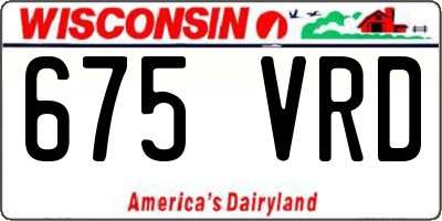 WI license plate 675VRD