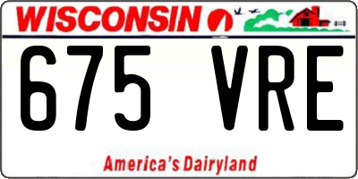 WI license plate 675VRE