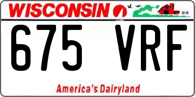 WI license plate 675VRF