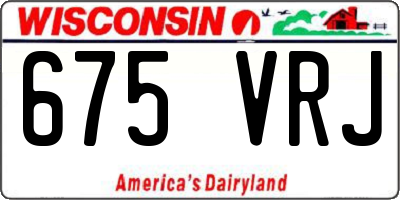 WI license plate 675VRJ