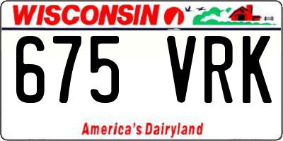 WI license plate 675VRK