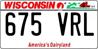 WI license plate 675VRL