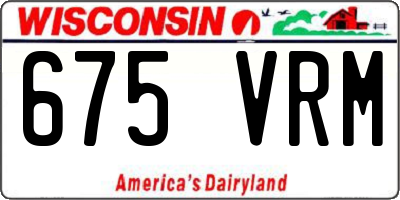 WI license plate 675VRM