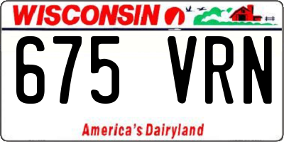 WI license plate 675VRN