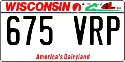 WI license plate 675VRP