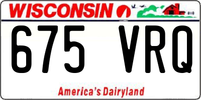 WI license plate 675VRQ