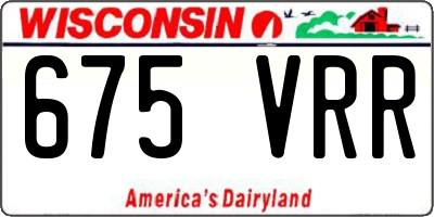 WI license plate 675VRR