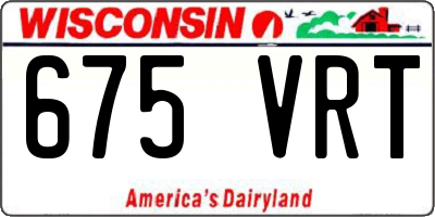 WI license plate 675VRT