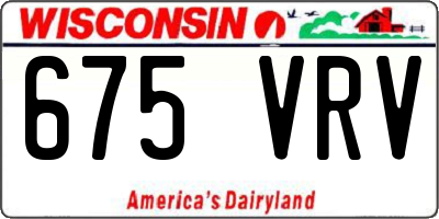 WI license plate 675VRV