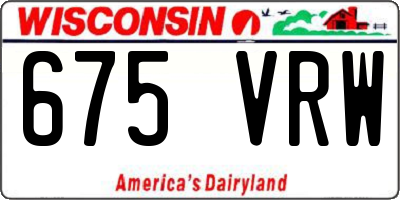 WI license plate 675VRW