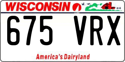WI license plate 675VRX