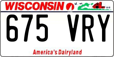 WI license plate 675VRY
