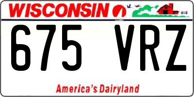 WI license plate 675VRZ