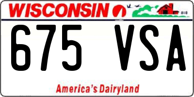 WI license plate 675VSA