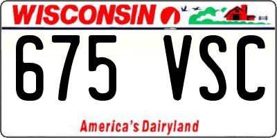 WI license plate 675VSC