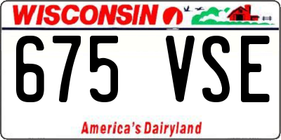 WI license plate 675VSE