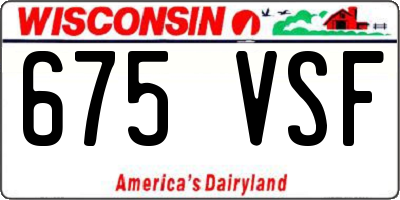 WI license plate 675VSF